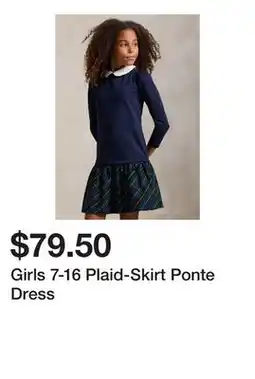 Belk Girls 7-16 Plaid-Skirt Ponte Dress offer
