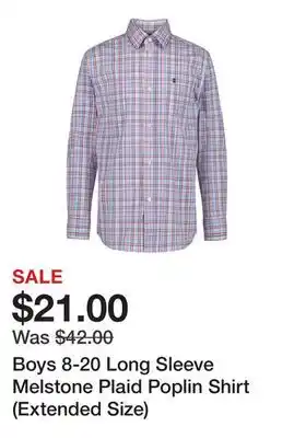 Belk Boys 8-20 Long Sleeve Melstone Plaid Poplin Shirt (Extended Size) offer