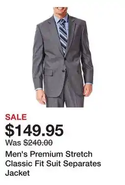 Belk Men's Premium Stretch Classic Fit Suit Separates Jacket offer