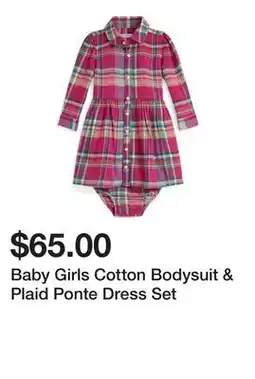 Belk Baby Girls Cotton Bodysuit & Plaid Ponte Dress Set offer