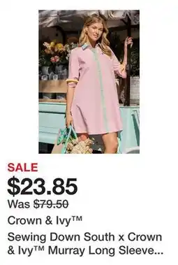 Belk Crown & Ivy Sewing Down South x Crown & Ivy Murray Long Sleeve Shirtdress offer