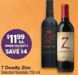 Albertsons 7 Deadly Zins offer