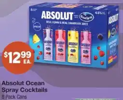 Albertsons Absolut Ocean Spray Cocktails offer
