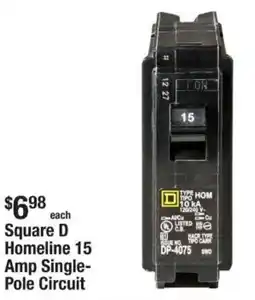 The Home Depot Square D Homeline 15 Amp Single- Pole Circuit offer
