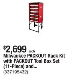 The Home Depot Milwaukee PACKOUT Rack Kit with PACKOUT Tool Box Set offer