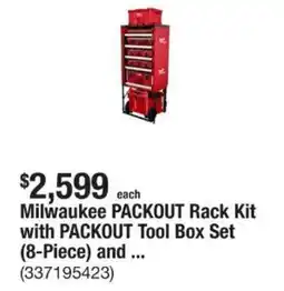 The Home Depot Milwaukee PACKOUT Rack Kit with PACKOUT Tool Box Set offer
