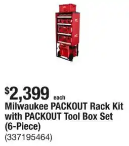The Home Depot Milwaukee packout rack kit with packout tool box set offer