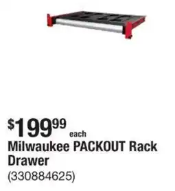 The Home Depot Milwaukee packout rack drawer offer