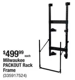 The Home Depot Milwaukee packout rack frame offer