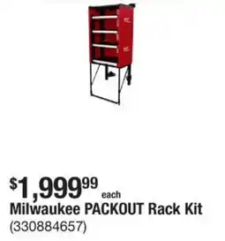 The Home Depot Milwaukee packout rack kit offer