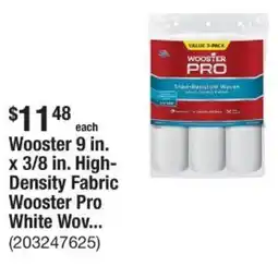 The Home Depot Wooster 9 in. x 3/8 in. High- Density Fabric Wooster Pro White offer