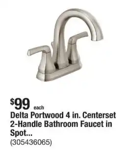 The Home Depot Delta Portwood 4 in. Centerset 2-Handle Bathroom Faucet in Spot offer