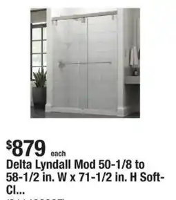 The Home Depot Delta Lyndall Mod 50-1/8 to 58-1/2 in. W x 71-1/2 in. H Soft offer