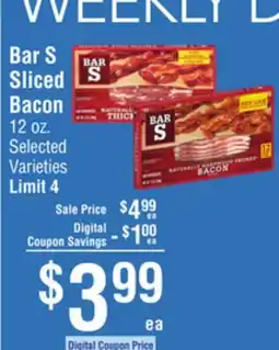 Smart & Final Bar S Sliced Bacon offer