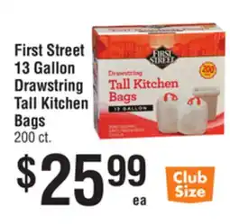 Smart & Final First Street 13 Gallon Drawstring Tall Kitchen Bags offer