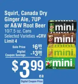 Smart & Final Squirt, Canada Dry Ginger Ale, 7UP or A & W Root Beer offer