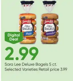 Stater Bros Sara Lee Deluxe Bagels offer