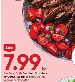 Stater Bros Beef Loin Flap Meat for Carne Asada offer