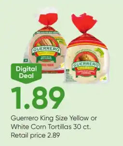 Stater Bros Guerrero King Size Yellow or White Corn Tortillas offer