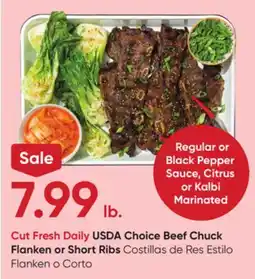 Stater Bros USDA Choice Beef Chuck Flanken or Short Ribs offer