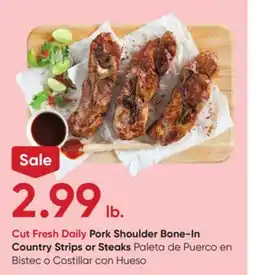 Stater Bros Pork Shoulder Bone-In Country Strips or Steaks offer