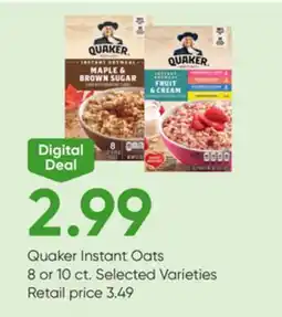 Stater Bros Quaker Instant Oats offer
