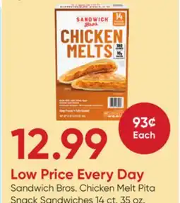 Stater Bros Sandwich Bros. Chicken Melt Pita Snack Sandwiches offer