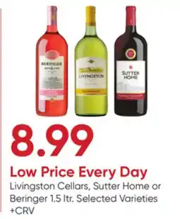 Stater Bros Livingston Cellars, Sutter Home or Beringer offer