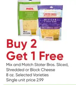 Stater Bros Stater Bros. Sliced, Shredded or Block Cheese offer