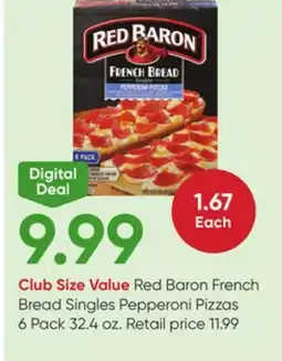 Stater Bros Red Baron French Bread Singles Pepperoni Pizzas offer