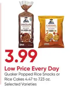 Stater Bros Quaker Popped Rice Snacks or Rice Cakes offer