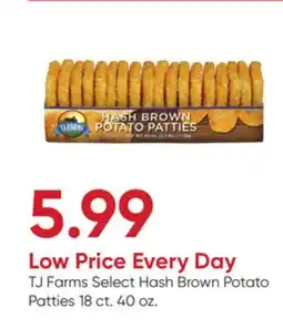 Stater Bros TJ Farms Select Hash Brown Potato Patties offer
