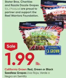 Stater Bros Red, Green or Black Seedless Grapes offer