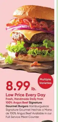 Stater Bros 100% Angus Beef Signature Gourmet Burgers offer