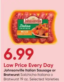 Stater Bros Johnsonville Italian Sausage or Bratwurst offer