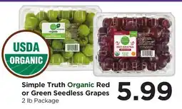 Food 4 Less Simple Truth Organic Red or Green Seedless Grapes offer