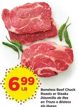 Food 4 Less Boneless Beef Chuck Roasts or Steaks offer