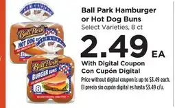 Food 4 Less Ball Park Hamburger or Hot Dog Buns offer