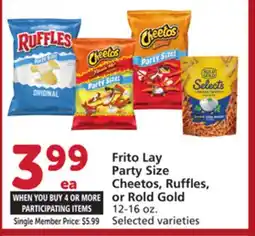 Albertsons Frito Lay Party Size Cheetos, Ruffles, or Rold Gold offer