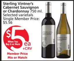 Albertsons Sterling Vintner's Cabernet Sauvignon or Chardonnay offer
