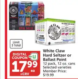 Albertsons White Claw Hard Seltzer or Ballast Point offer