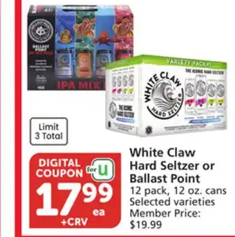 Albertsons White Claw Hard Seltzer or Ballast Point offer