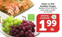 Albertsons Green or Red Seedless Grapes offer