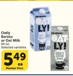 Albertsons Oatly Barista or Oat Milk offer