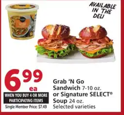 Albertsons Grab'N Go Sandwich 7-10 oz. or Signature SELECT Soup 24 oz offer