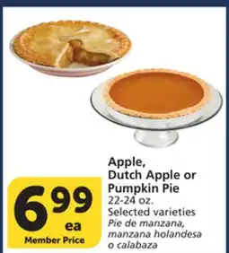 Vons Apple, Dutch Apple or Pumpkin Pie offer