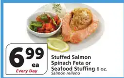 Vons Stuffed Salmon Spinach Feta or Seafood Stuffing offer