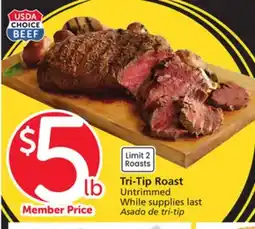 Vons Tri-Tip Roast Untrimmed offer