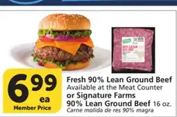 Vons Fresh 90% Lean Ground Beef or Signature Farms 90% Lean Ground Beef 16 oz offer