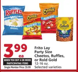 Vons Frito Lay Party Size Cheetos, Ruffles, or Rold Gold offer
